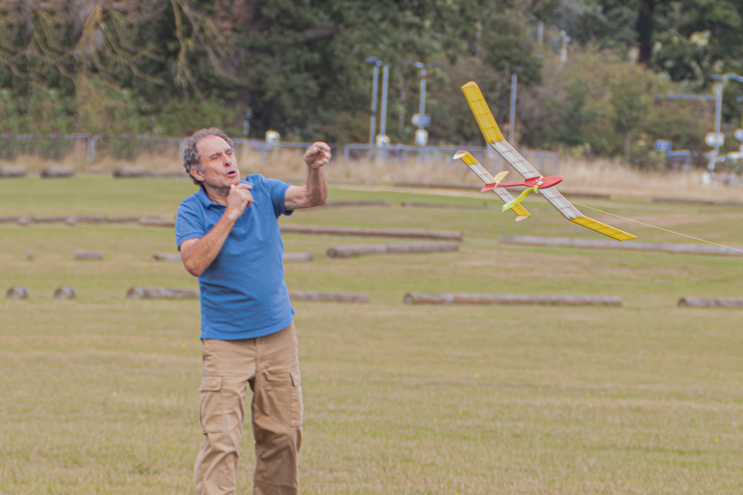 A cracking action photo from Tony Martin of Gary law launching his Gnome Hi Start Glider into 1st place at the 2025 Flying Aces.    