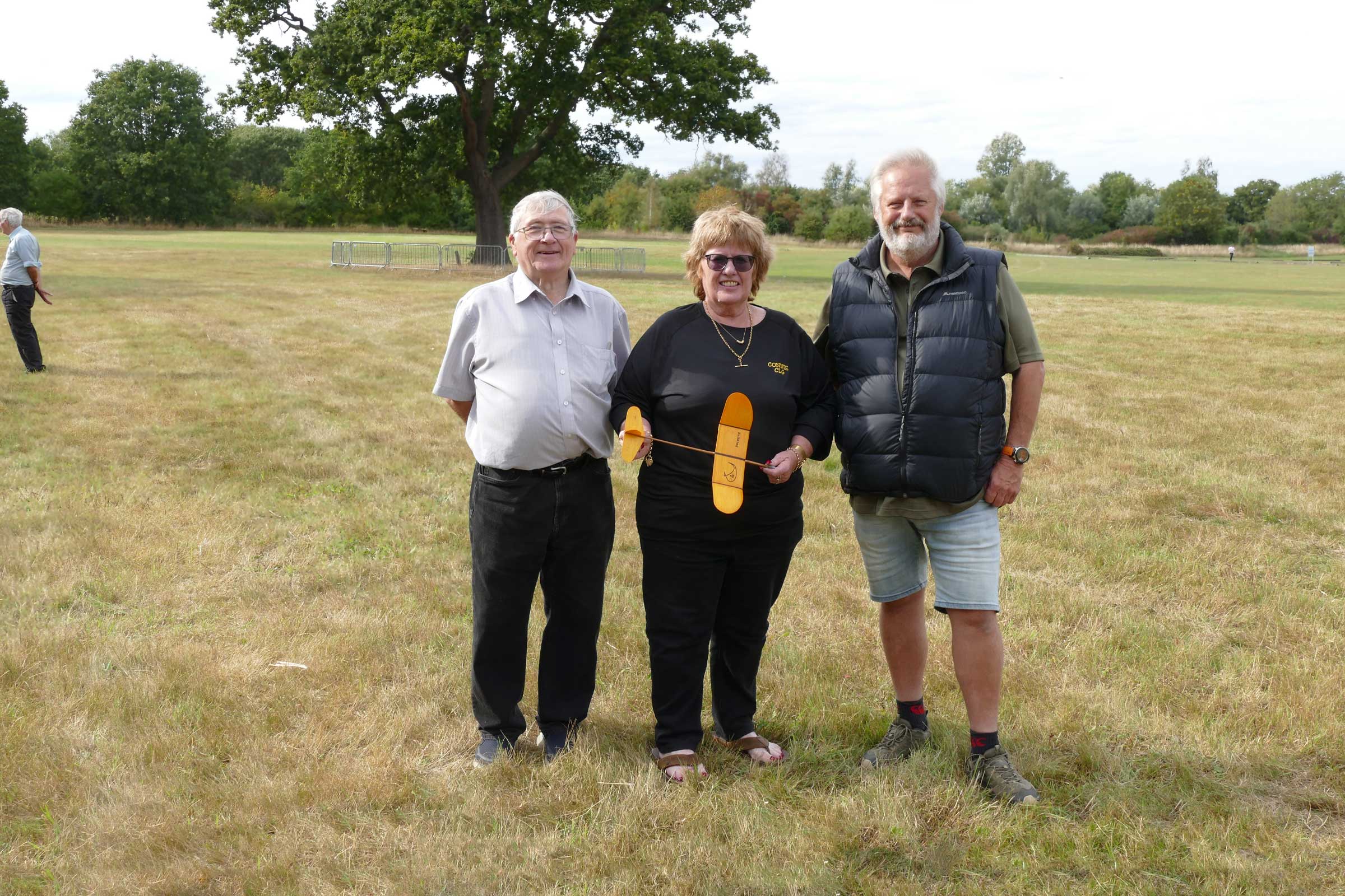 Connie-Gray and Paul Squires from New Zealand. Connie won Cat by beating four guys including two PMFC members! Whilst Paul borrowed my P20 and won! Flying Aces 2025.