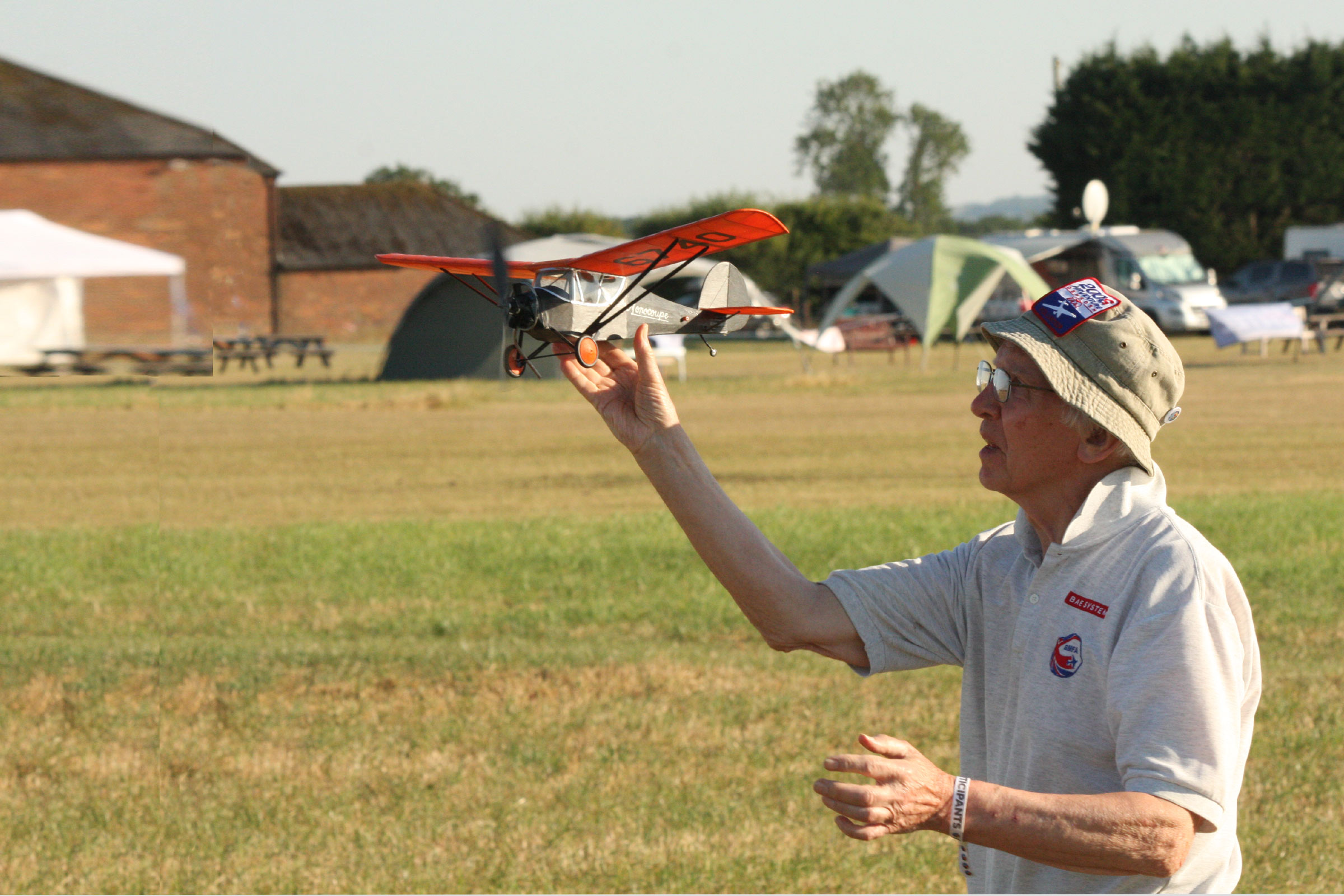 Bryan Lea Velie Monocoupe and Bill Dennis Bucker Jungmann tied for 2nd place in the Free Flight Scale competition at the World Scale Championships Buckminster 2026. Andrew Boddingtons photo.