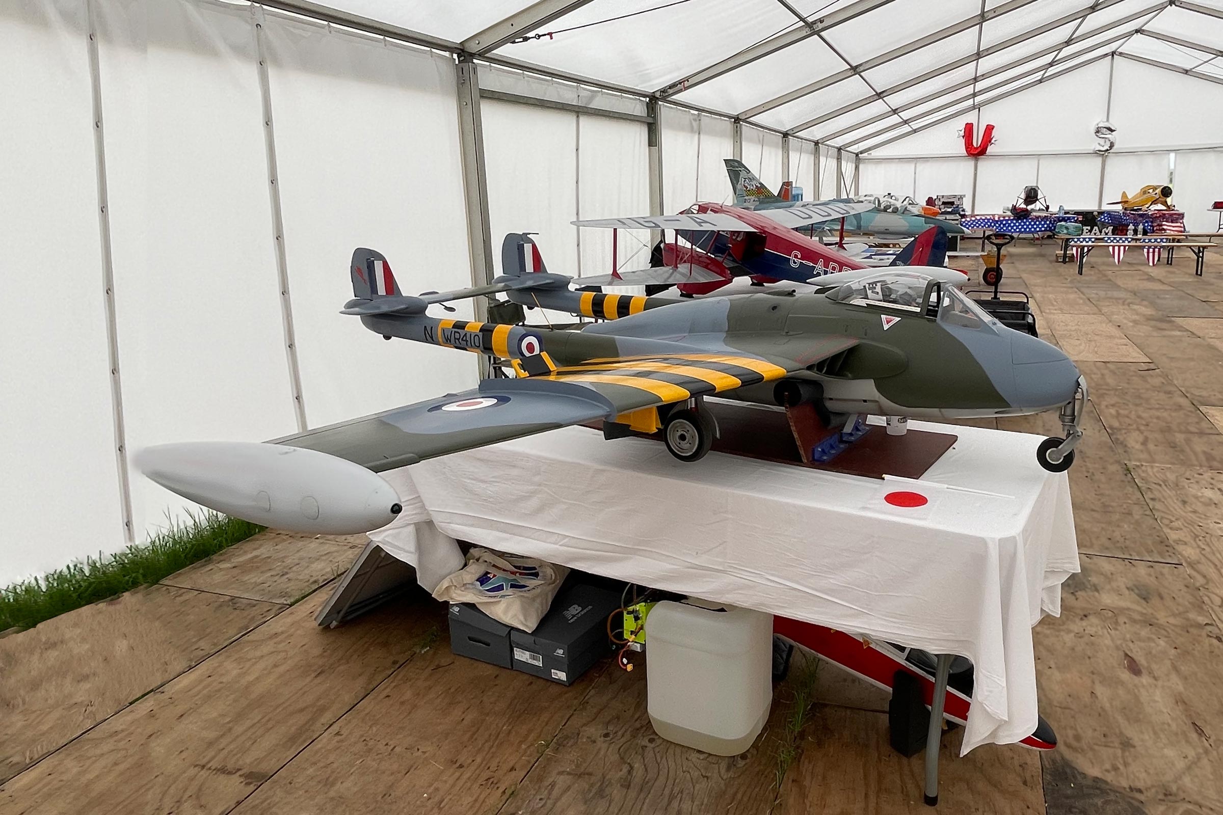 De Havilland Venom by Alexis Levy France 4th in F4H standoff scale Bryan Lea photo World Scale Championships Buckminster 2026.